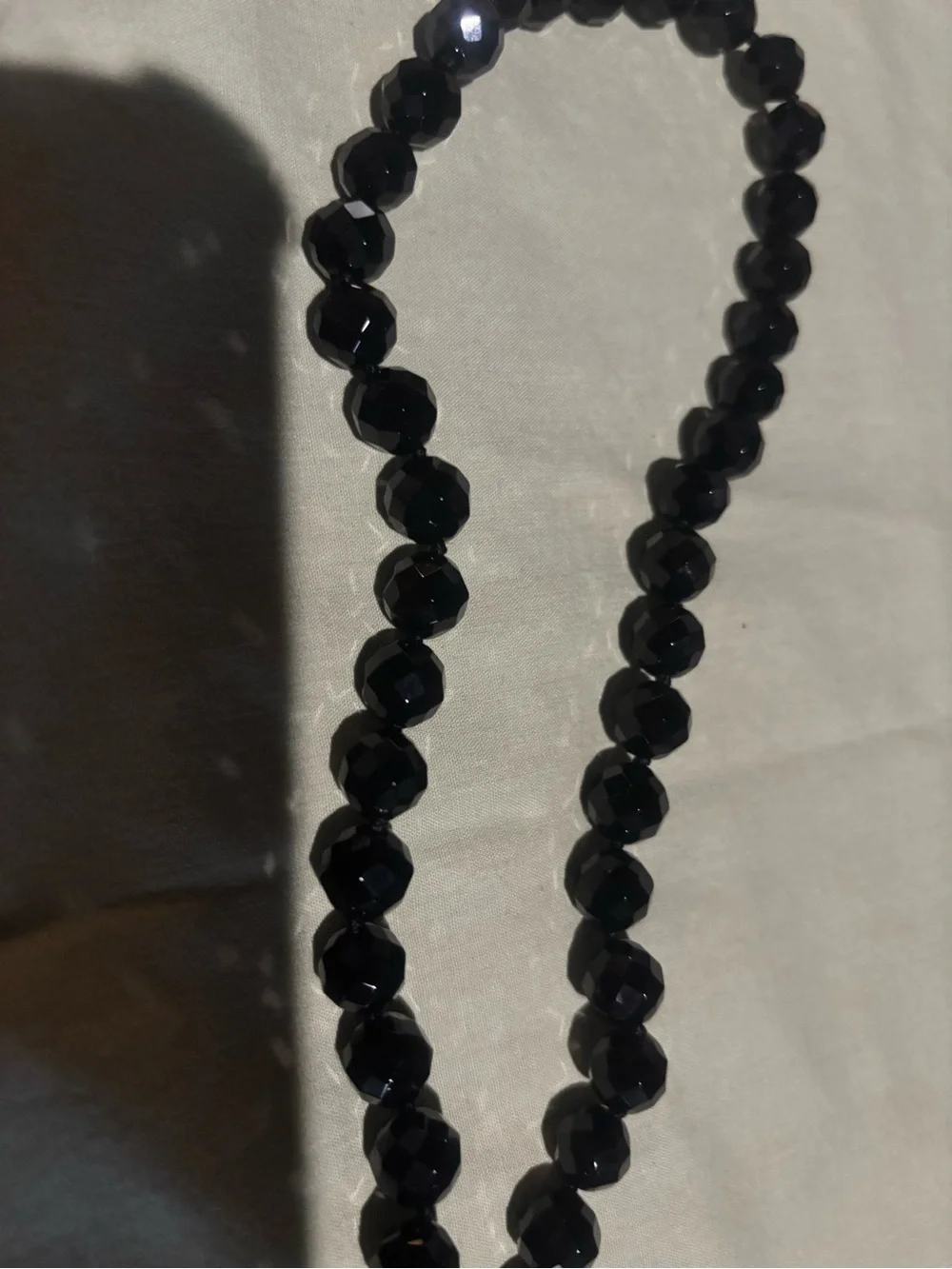 Faceted Black Bead Necklace for Women
